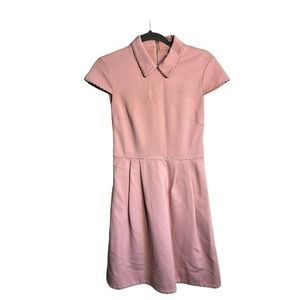 Ted Baker London Women's size 1 (4) Pink Collared Cap Sleeve Skater Skirt Dress